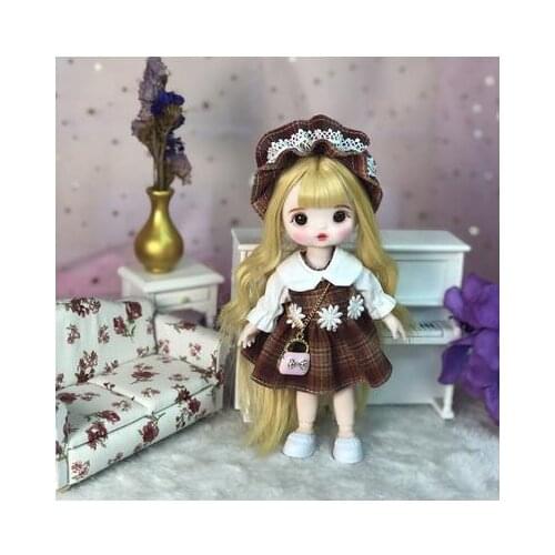 16cm Blyth Doll Joint Body Fashion BJD Toys Gift with Dress Shoes Wig Make Up