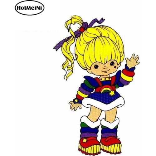 HotMeiNi 13cm x 7.9cm Vinyl Funny Car Stickers for Rainbow Brite Right Arm Up JDM Cartoon Anime Retro Car Styling Car Decals