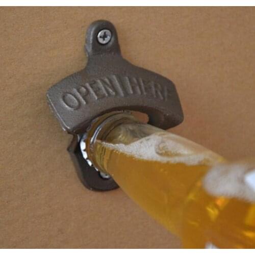 Wall-mounted beer bottle opener cast iron retro bottle opener for home kitchen bar tool LX6884