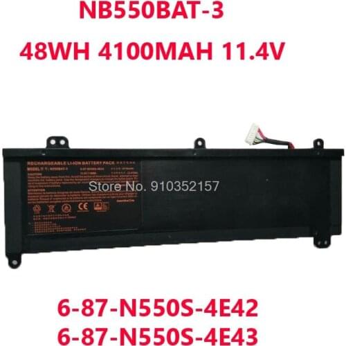 Laptop Battery For CLEVO N550RC N551RC N550RN N551RN N550BAT-3 6-87-N550S-4E43 6-87-N550S-4E42 48WH 4100MAH 11.4V
