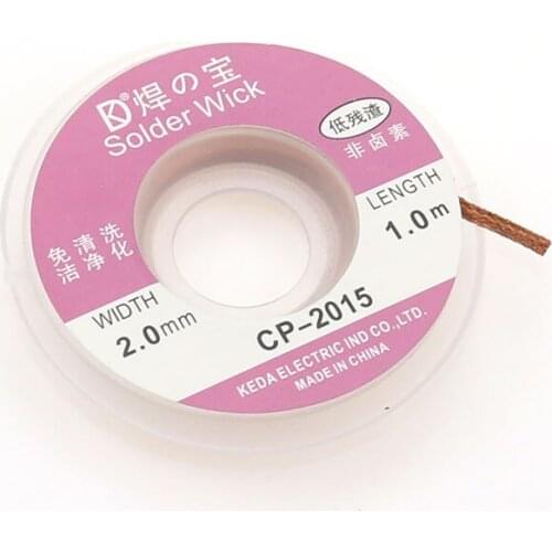 2mm Width 1m Length Desoldering Braid Welding Solder Remover Wick Wire Lead Cord Flux BGA Repair Tool