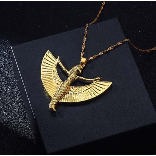 QIAMNI Isis Goddess Pewter Ancient Egyptian Occult Deity Pendant Necklace Handmade Choker Lover Birthday Gift Jewelry