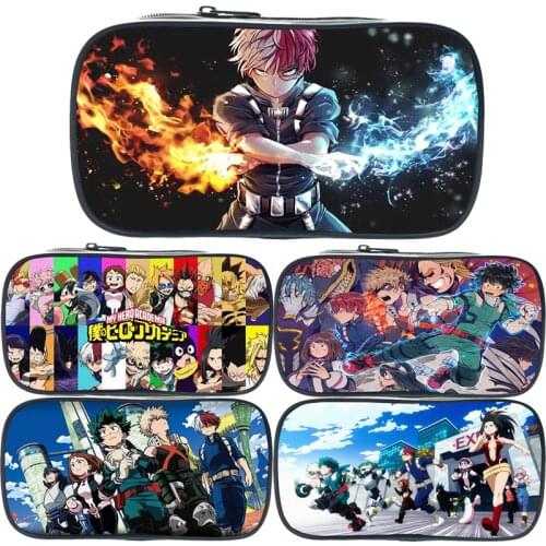 My Hero Academia Pencil Cases Children Cartoon Pen Bags Women Zipper Makeup Cases Kids Stationery Storage Pouch Anime Pencilcase