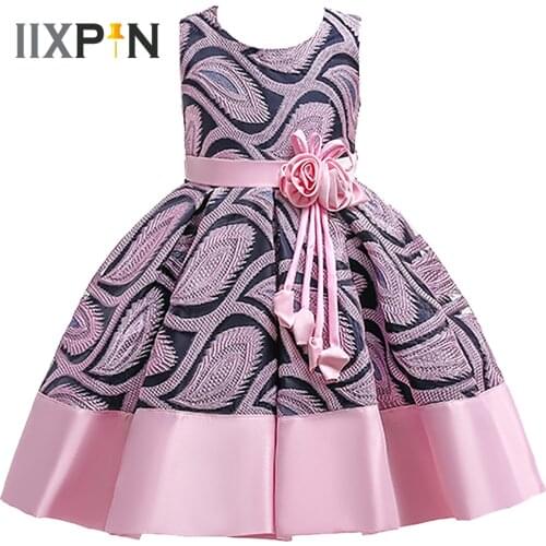 Princess Girls Flower Embroidered Dress Elegant Girl Wedding Party Dresses Girls Clothes Kids Vestidos Performance Costume