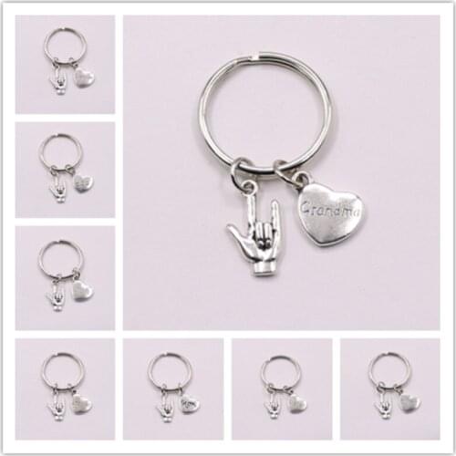 Family Gift, ASL I Love You Keychain Family Personalized, Dad,MOM.sister.brother.aunt,Uncle.daughter.Grandma Grandpa