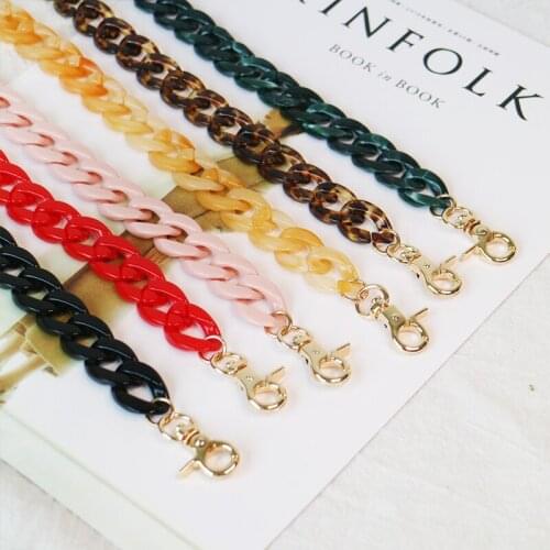 Many colors resin chain for diy handbag accessories plastic acryliic bag handles wholesale resin replacement straps obag hanger