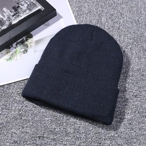 Simple Solid Color Thicken Lining Wool Knitted Hats for Men Beanies Skullies Boy Warm Winter Beanie Hat Caps Bonnet Male Gorro