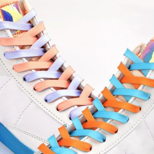 5 Colors Shoelace A Pair Of Classic Flat Double Hollow Woven Laces 120CM / 140CM Sports Casual Laces Two Color Laces