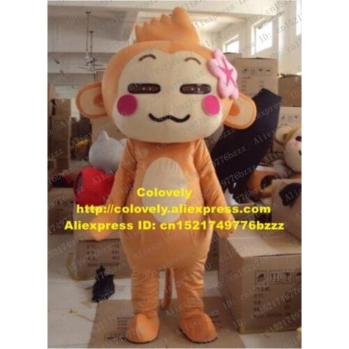 Smart Brown Hip Hop Monkey Mascot Costume Mascotte Little Mokey With Bright Eyes Happy Face Small Belly Adult No.1063 Free Ship
