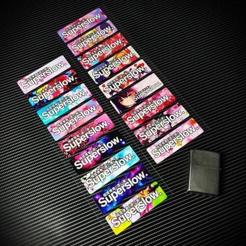 18pcs/lot 8x2.5cm G119 Superslow Japanese Cartoon Sakura Mini Reflective Car Sticker Motorcycle Helmet Safety Stickers