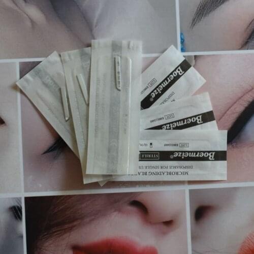 Tattoo Needles 12 pins Mircoblading Blades Beautiful Arc Manual Blades Permanent Makeup Fog Eyebrow Mircoblading Tattoo Needles