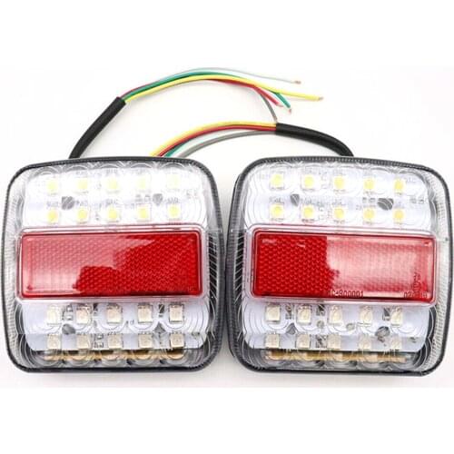 2pcs 12V 26 LED Waterproof Car Truck LED Rear Tail Light Rear Lamp Trailer Lights Turn Signal Indicator Brake Stop Lamp for ATV