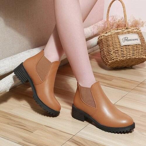 Womens Short Boots Fashion Square High Side Zipper Casual Boots Ladys Shoes Womens shoes boots women