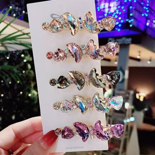 Adult Women Zircon Barrettes Hairpins Hair clips Butterfly Fashion Korean Lady Girl Head wear Accessories Wholesale Gifts Party