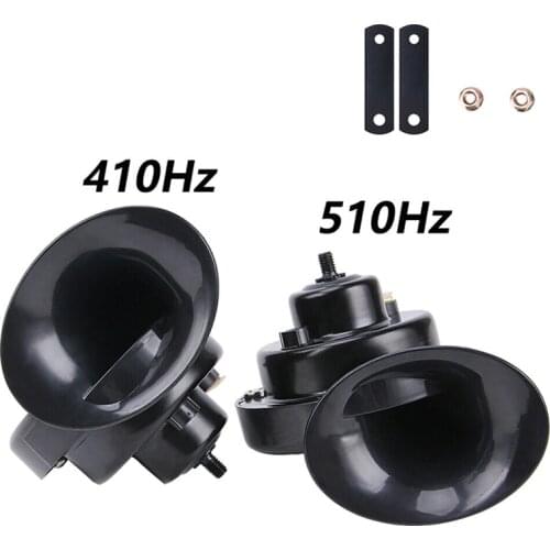 1 Pair 120DB Loud Dual-tone Electric Snail Air Horn Black 12V Car Truck Universal Auto Motorcycle Replacement Parts