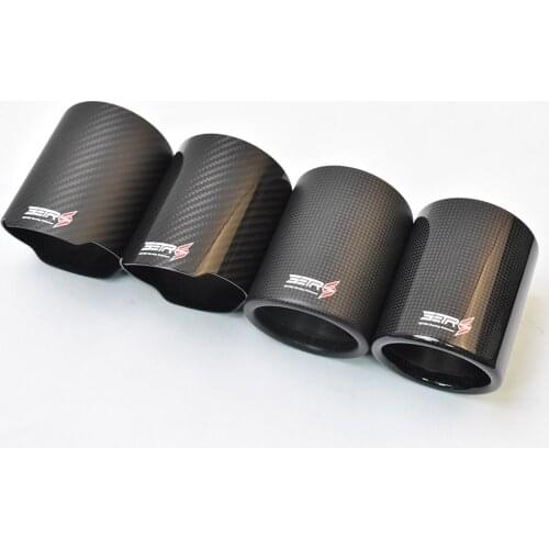 1 PC Setrs Logo Car Universal Matt Glossy Carbon Fiber Exhaust Muffler Pipe Case Exhaust Tip Cover