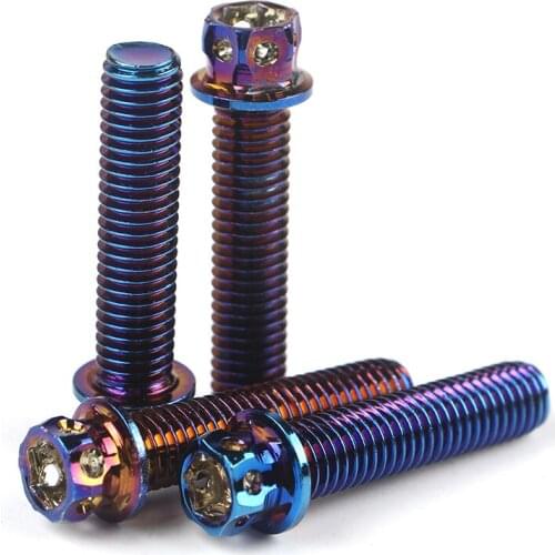 1pcs Motorcycle Rear Damper Fixing Screw M8x35mm 304 Stainless Steel Titanium Burning Color