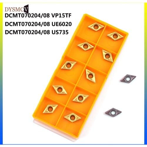 Discount 10PCS CCMT070204/08UE6020 DCMT070204/08 VP15TF Carbide Inserts Turning Blade Plate Cutter CNC Lathe Tool Turning Holder