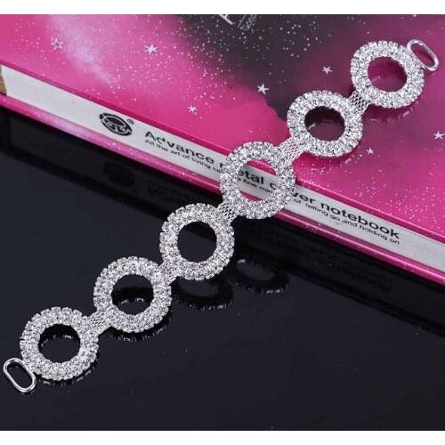 10pcs Circle Rhinestone Bikini Connectors/ Buckle For Swimming Wear Bikini Decoration BN18