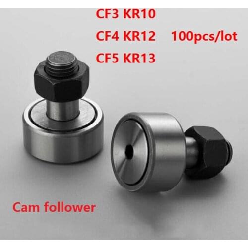 100pcs/lot CF3 CF4 CF5 KR10 KR12 KR13 Cam follower Stud type track rollers Needle Roller Bearings