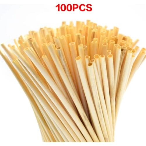 100Pcs Wheat Straw Drinking Straws, Organic Natural Wheat Drinking Straws Friendly Biodegradable Reusable Straws