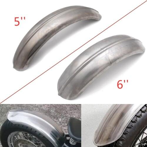 5''/6'' Wide Raw Steel Ribbed Bobber Fender for Yamaha xs650 Harley sportster Bobber chopper hardtail triumph