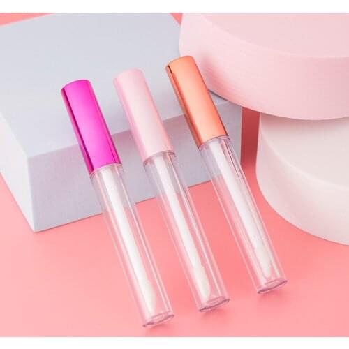 5 Pieces Mini Empty Lip Gloss Tubes Containers Clear Refillable Lip Balm Bottles With Rubber Inserts 2.5ml