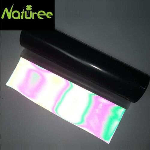 50cm*1m Holographic Chameleon Heat Transfer Vinyl HTV Reflective Film Rainbow Color Heat Press Decorative Vinyl