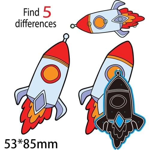 53*85mm Rocket Cutting Dies Stencil Craft for Scrapbook Stamps Dies Embossing Paper Gift Card
