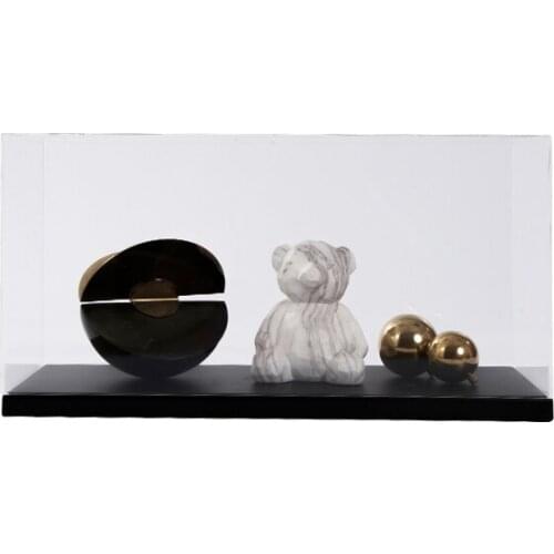 Acrylic Transparent Cover Storage Cover Crafts Artwork Dust Removal Cover with Base