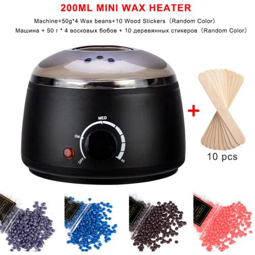 Hair Removal Wax-melt Machine Heater Wax Beans 10 Wood Stickers Hair Removal Machine Waxing Kit Calentador de cera