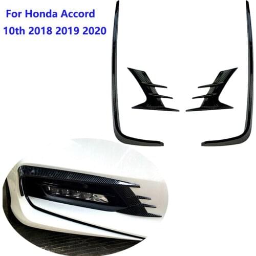 Car Front Bumper Spoiler Spoilers Fog Lights Decorative Cover For Honda Accord 10th 2018 2019 2020 Carbon Fiber Accessories