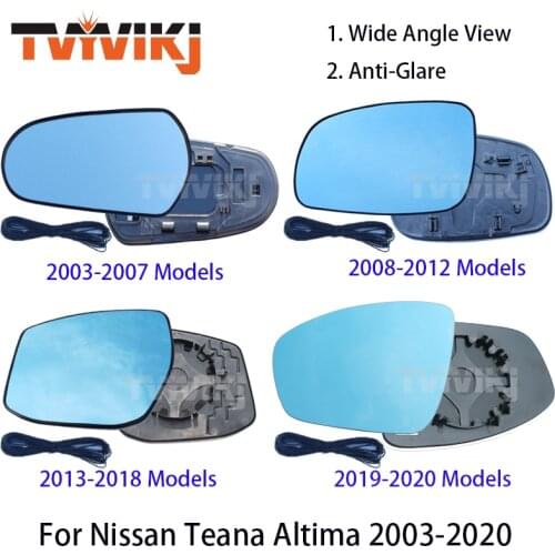 TVYVIKJ Side Rearview Mirror Blue Glass Lens For Nissan Teana Altima 2003-2020 Wide Angle View anti glare door mirror