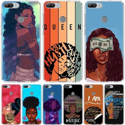 Beautiful Afro Girls Phone Case for Huawei Honor 10 9 20 7A 7X 8A 8S 8X 9X Lite Pro Y5 Y6 Y7 Y9S 2019 10i 20i Coque Cover