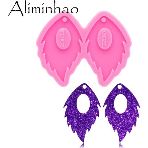 DY0732 Super Glossy Feather Earring mold Resin Silicone Mold DIY Epoxy Mould Decoration Keychain