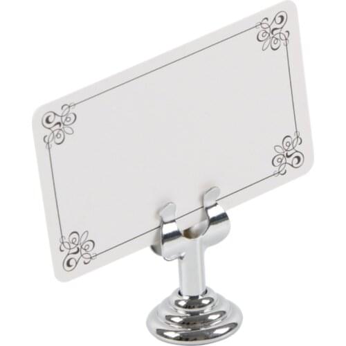 Desk Label Holders Desk Metal Display Holder Stand Vertical Business Card Holder Index Sign Clip Slot Block for Men and Women