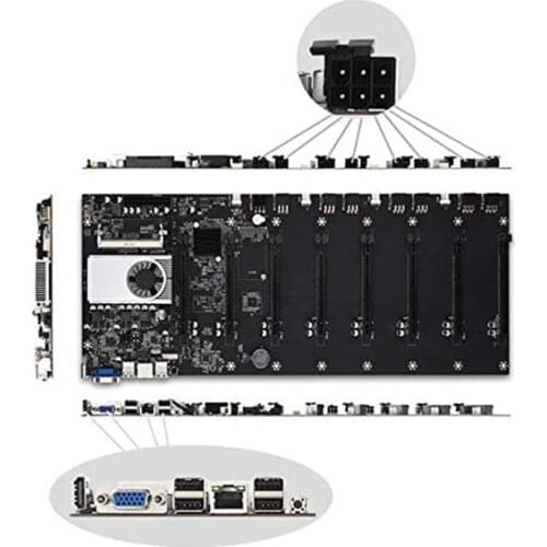 Hot Sale BTC-37 Mining Machine Motherboard CPU Group 8 Video Card Slots DDR3 Memory Integrated VGA Interface Low Power Consume