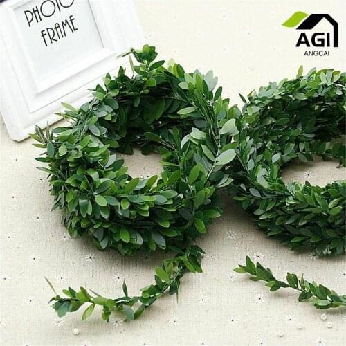 Artificial Ivy Garland Foliage Green blue Leaves Fake Vine Headband Artificial Leaf Vine Fake Hanging Plan 7.5M Boxwood Wreath