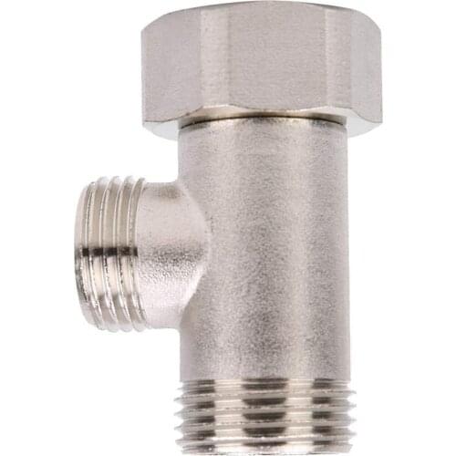 Brass 3/8' 1/2' 7/8' Tee Joint 3 Way Plumping Pipe Fittings Chrome Plated T Filling Valve Bidet Water Heater Bathroom Accessori