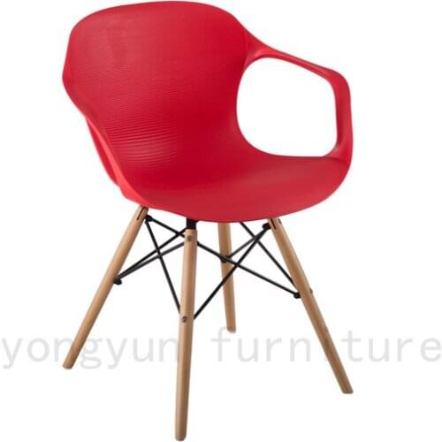 Minimalist Modern dining Room Furniture Casual Plastic saet with Wood leg Dining Chair Leisure Chairs Fashion Simple chairs