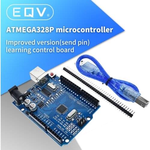 High quality One set UNO R3 (CH340G) MEGA328P for Arduino UNO R3 + USB CABLE ATMEGA328P-AU Development board