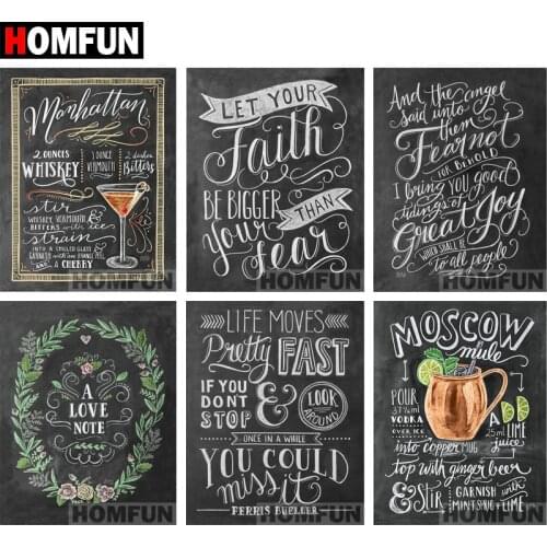 HOMFUN Full Square/Round Drill 5D DIY Diamond Painting "Blackboard text" 3D Embroidery Cross Stitch 5D Decor Gift A06832