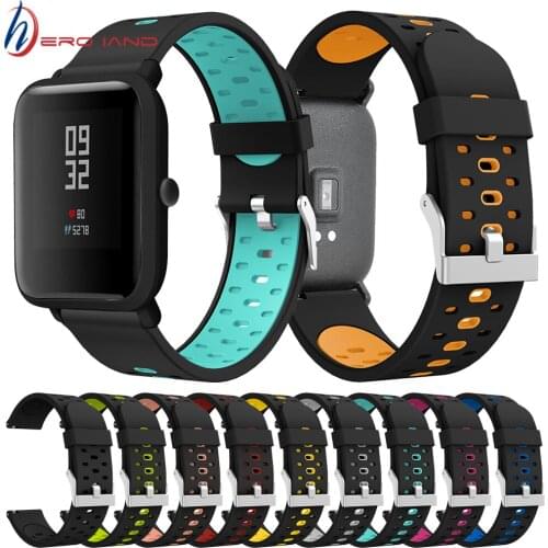 20mm Silicone Strap Bracelet For Huami Amazfit Bip Strap Watch Band For Xiaomi mijia quartz Garmin Forerunner 645 Vivoactive 3