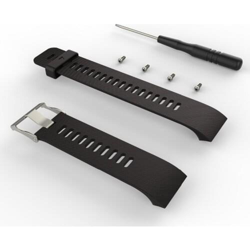 No Sticky Residue Silicone Strap Replaceable Watch Band With Tools for Garmin Forerunner 35 Cover Full LCD Glass Screen