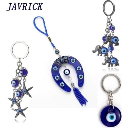 Turkish Blue Evil Eye Keychain Car Key Ring Amulet Lucky Charm Hanging Pendant Personality Jeans Decoration Jewelry Gift