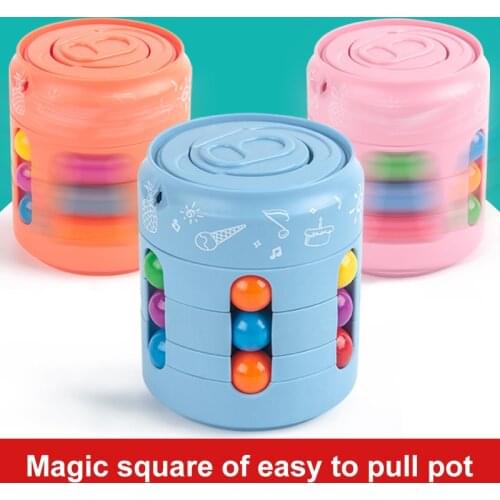 Rotating Bean Cube Canned Gyro Fingertip Spinning Top Stress Relief Tools Three In One Exercise Finger Intelligence Creative Toy