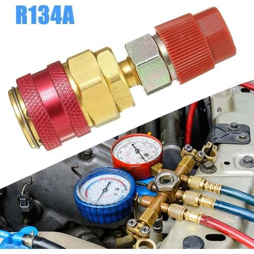 High Side Extension R134A Quick Coupler Connector Brass Adapters Air Conditioning Refrigerant Adjustable