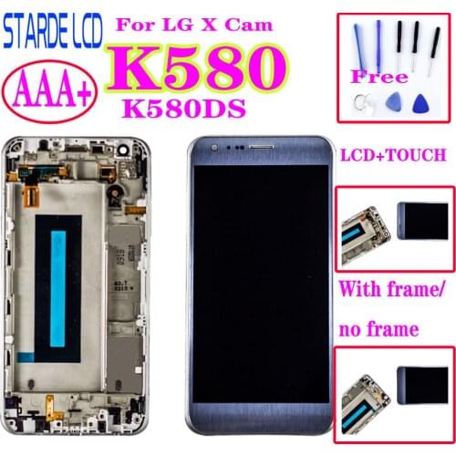100% Tested AAA+ For LG X Cam K580 LCD Display with Touch Screen Digitizer Assembly With Frame K580DS Screen Replacement