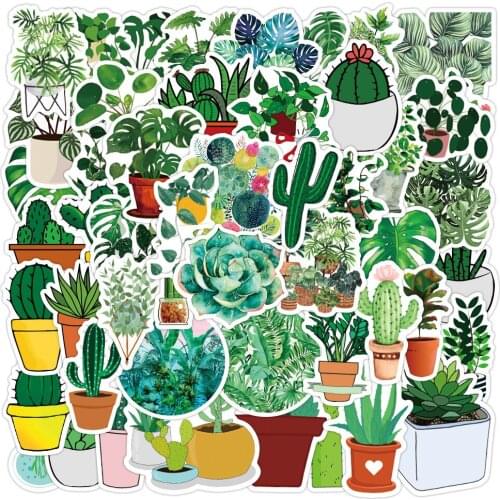 10/50PCS Green Plant Stickers Fresh Series Car Skateboard Mobile Phone Graffiti Waterproof Notebook Sticker Decoration Wholesale