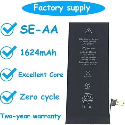 10pcs/lot Superior Quality AA zero cycle Battery for iPhone SE1624mAh replacement battery